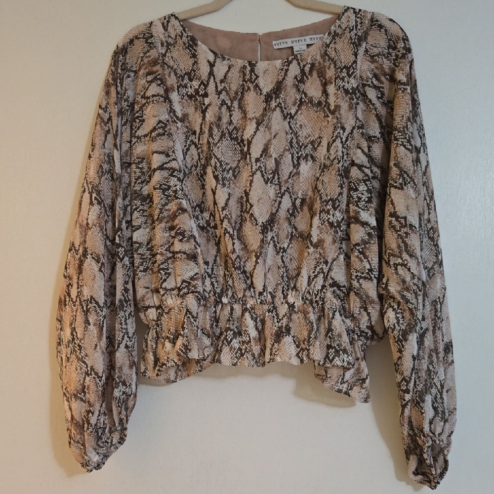 HYFVE Beige And Pink Snake Print Blouse
